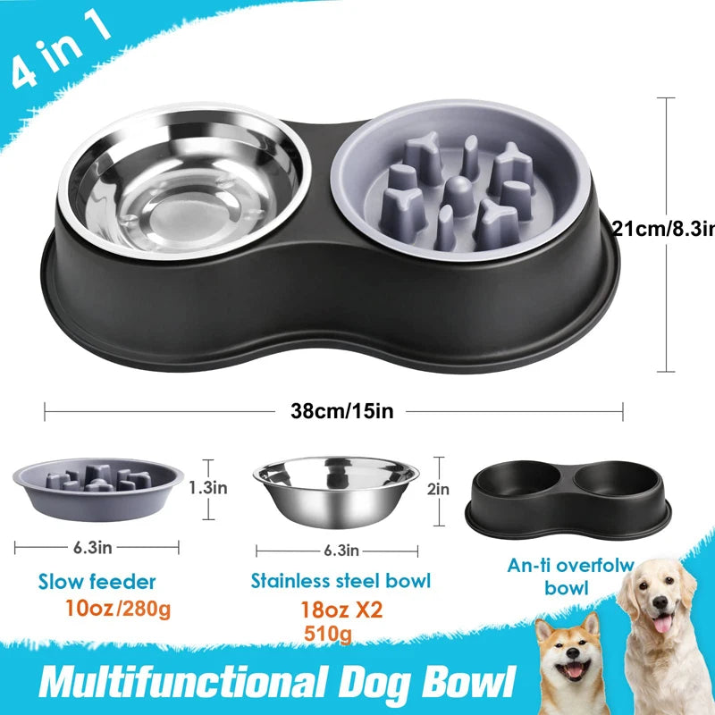 Stainless Steel Double Dog Bowl