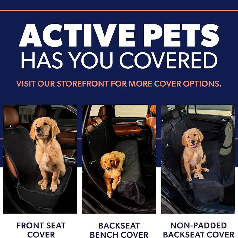 Active Pets Dog Car Seat Cover - Waterproof Pet Seat Cover for Trucks and Suvs, Nonslip and Durable