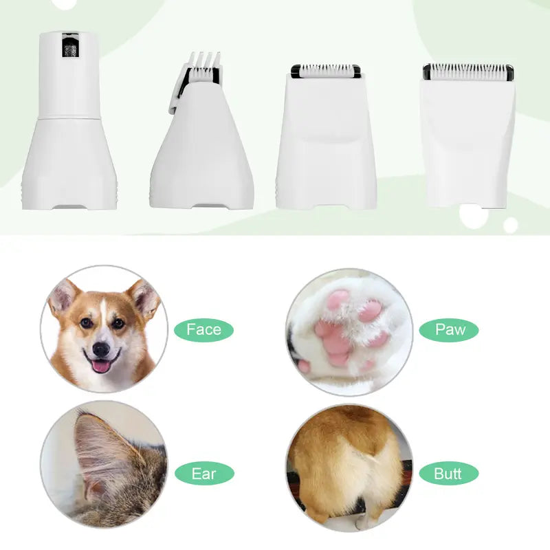 Dog Clippers Grooming Kit Hair Clipper-Low Noise Paw Trimmer- Rechargeable - Cordless Quiet Nail Grinder Shaver for Cats and Other Pets