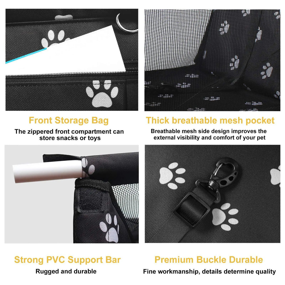 1 Piece Paw Pattern Pet Car Booster Seat