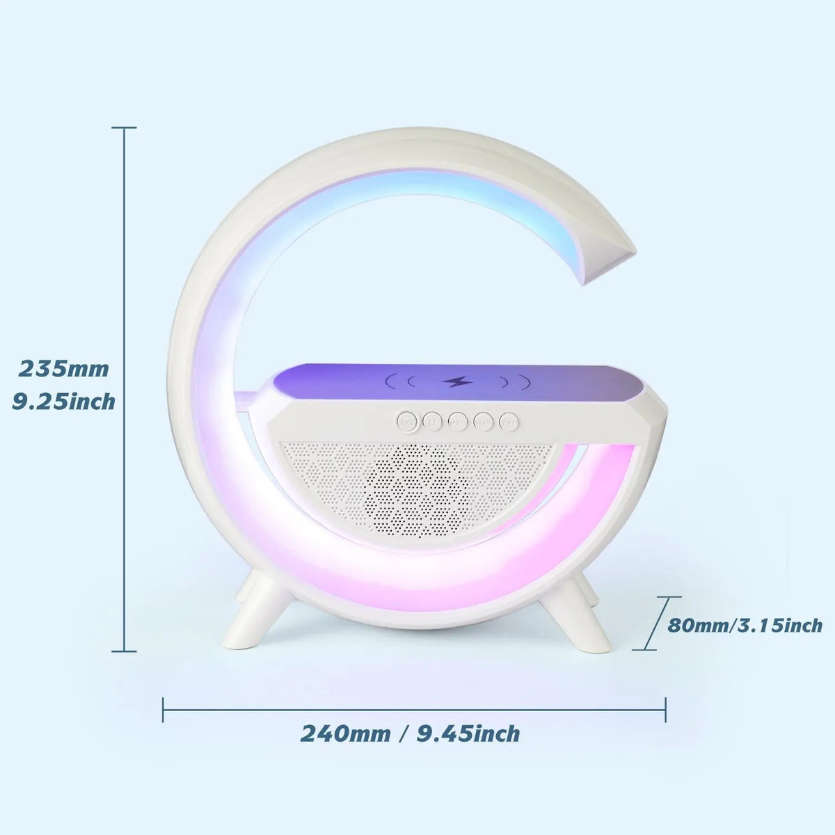 Day 10W Multifunctional Wireless Charger with Desk Lamp, 1 Piece LED Desk Night Light with Bluetooth-Compatible Speaker, Mobile Cellphone Smartphone Charger with Room Ambient Light, LED Desk Night Light for Bedroom Dormitory Home Room Decor