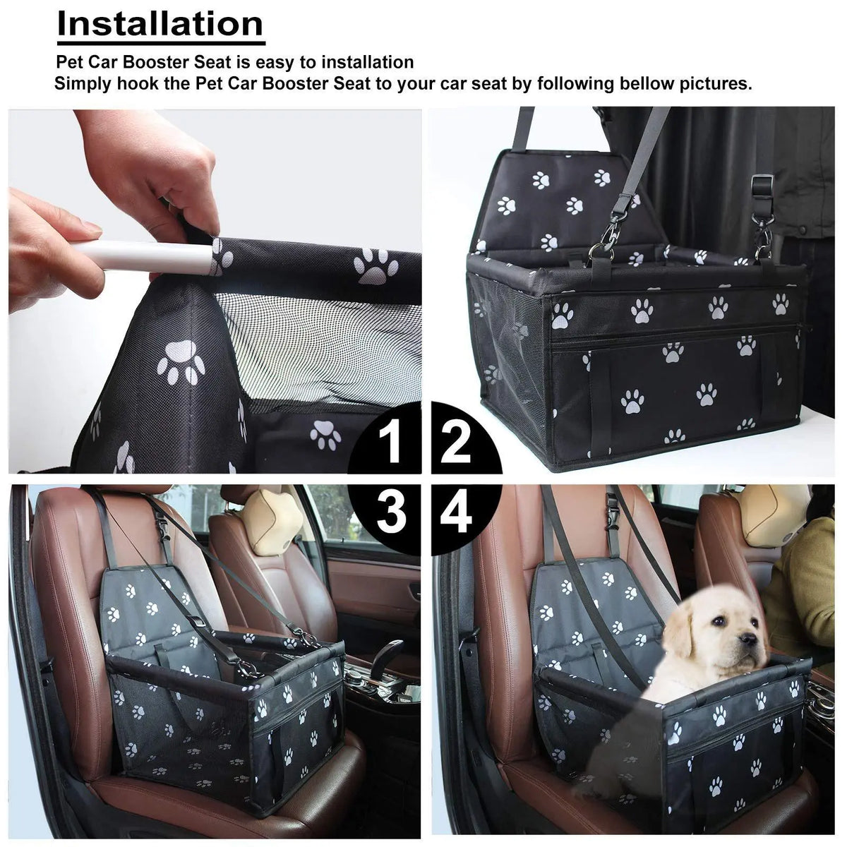 1 Piece Paw Pattern Pet Car Booster Seat