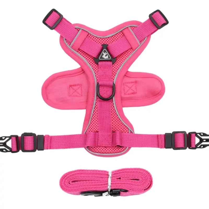 No Pull Dog Harness and Leash Set Adjustable Pet Harness Vest for Small Dogs Cats Reflective Mesh Dog Chest Strap