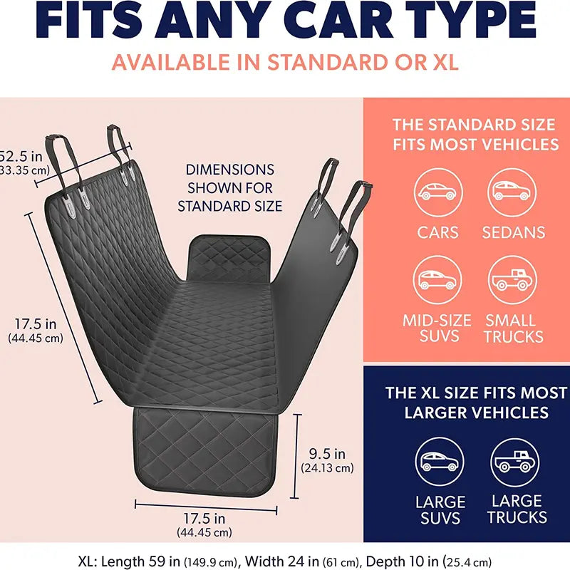 Active Pets Dog Car Seat Cover - Waterproof Pet Seat Cover for Trucks and Suvs, Nonslip and Durable