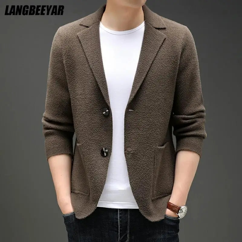 Mens Top Cardigan Slim Fit Sweater