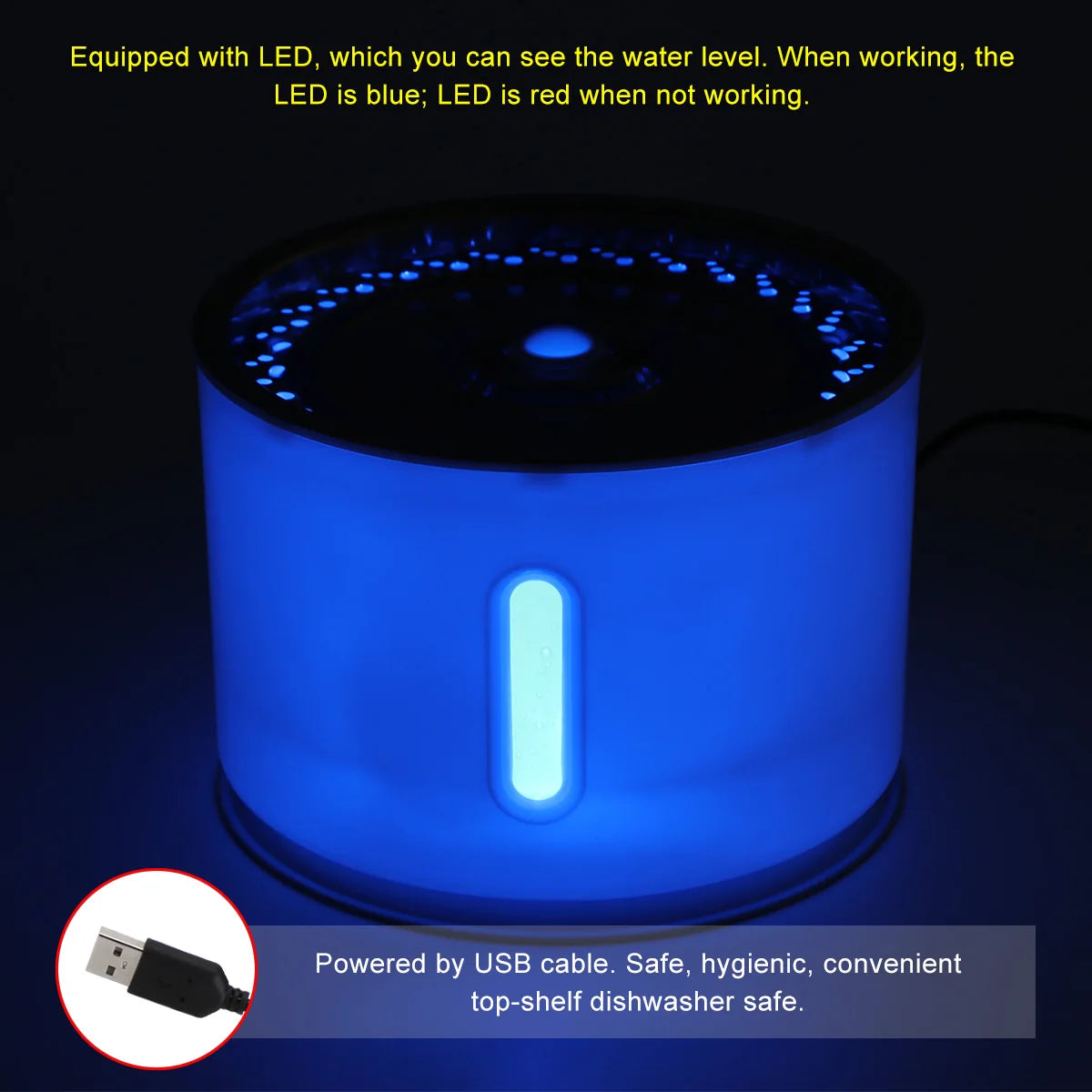 LED Automatic Dog Drinking Fountain