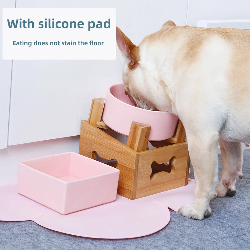 Adjustable Ceramic Pet Bowl Set