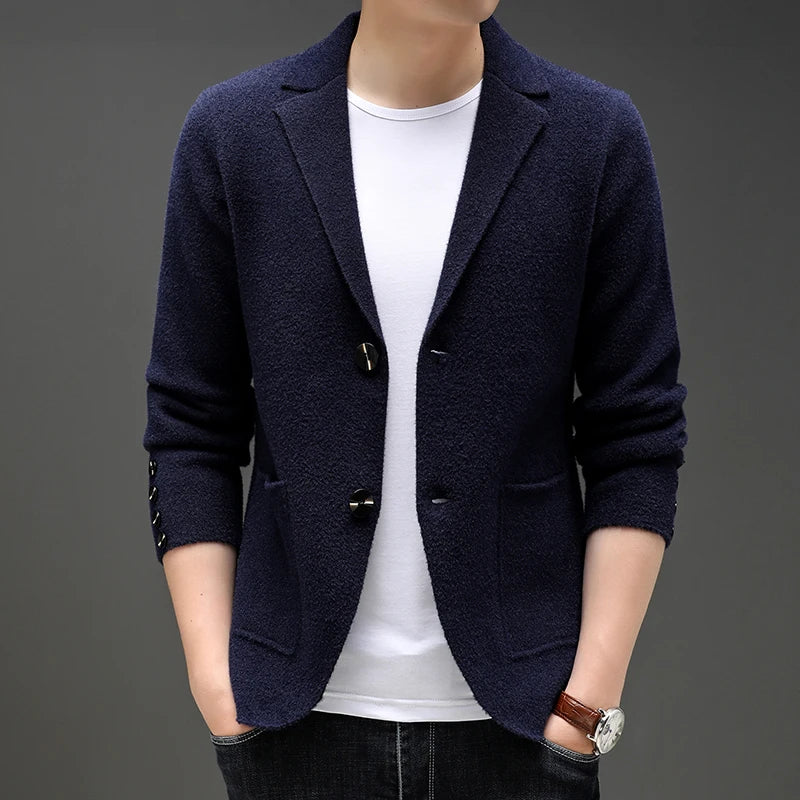 Mens Top Cardigan Slim Fit Sweater