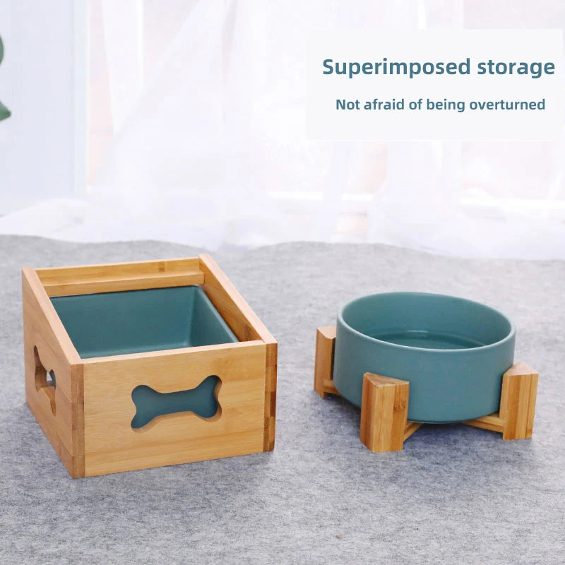 Adjustable Ceramic Pet Bowl Set