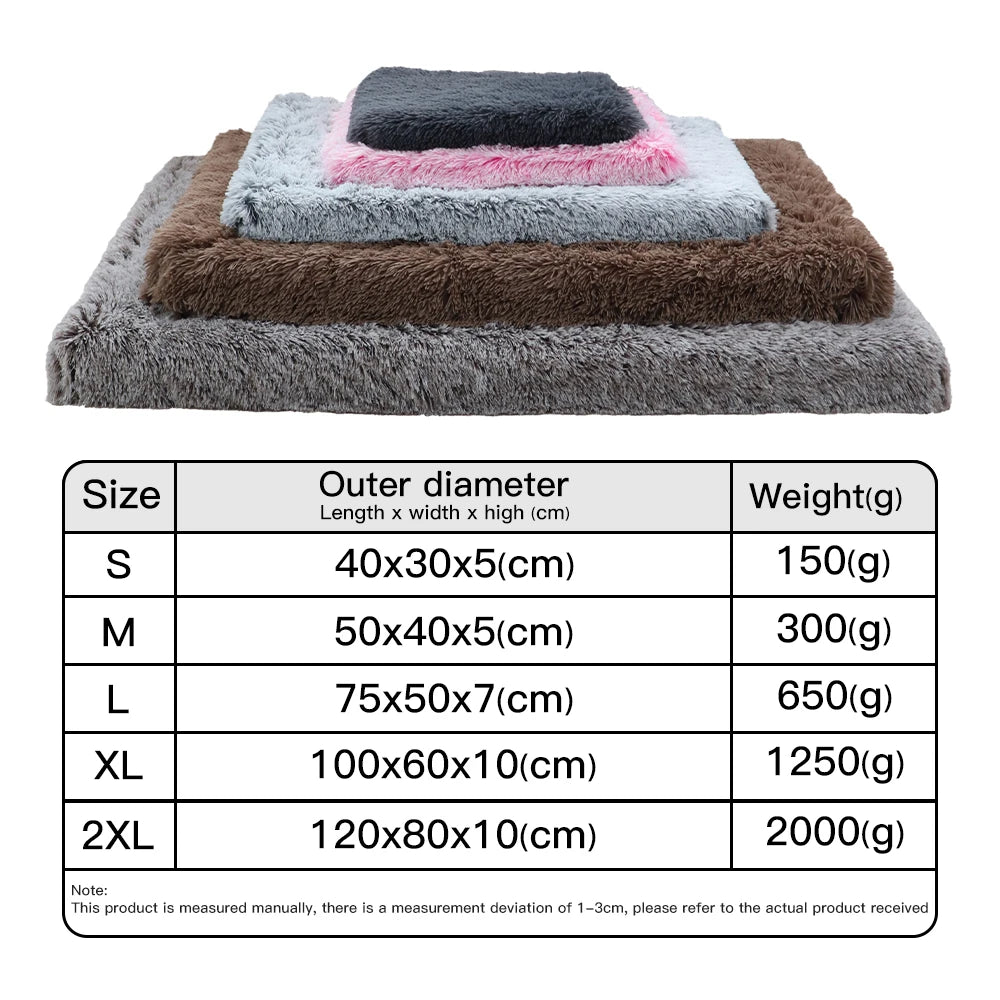 Square Long Plush Warm Dog Bed