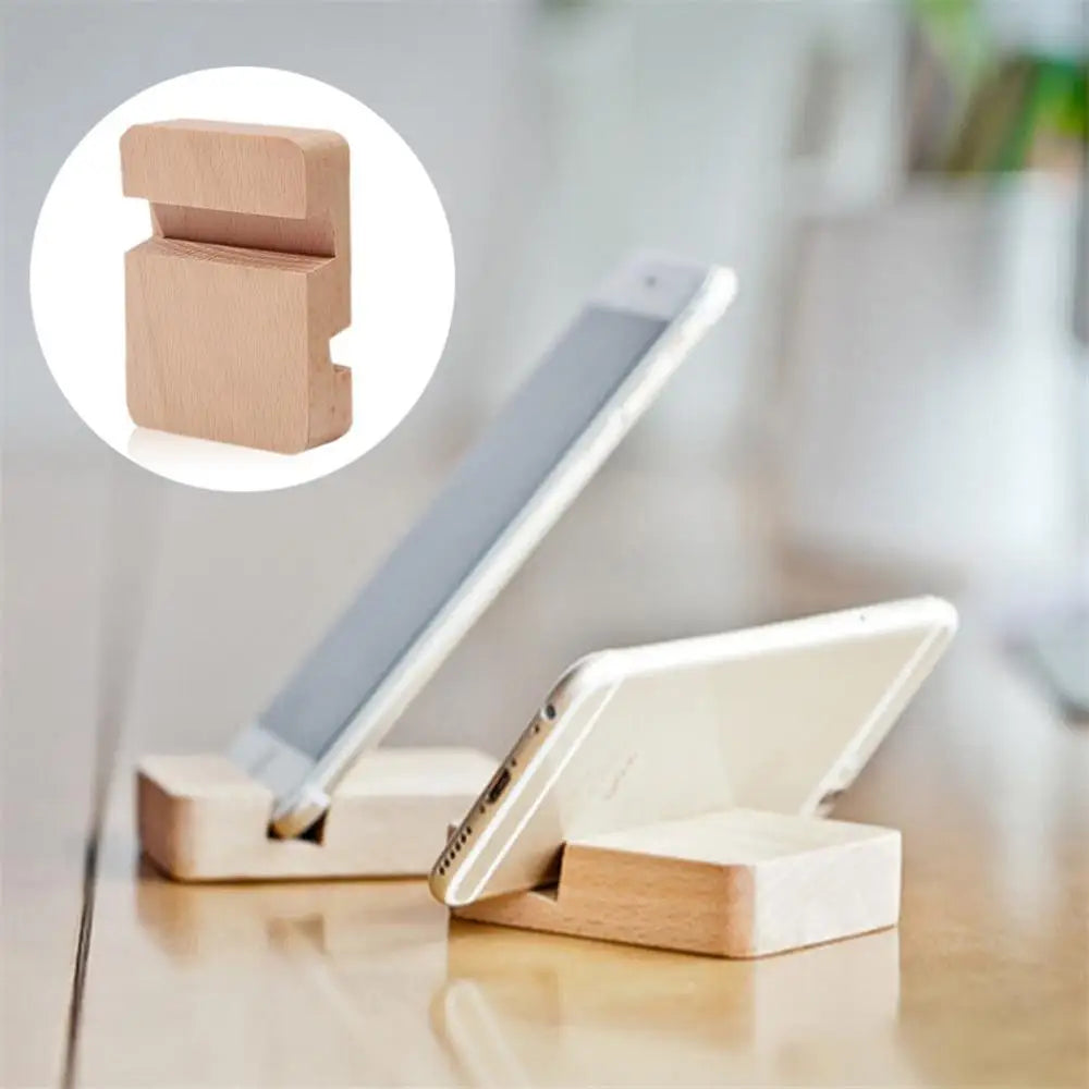 Wooden Dual-Slot Universal Phone Stand