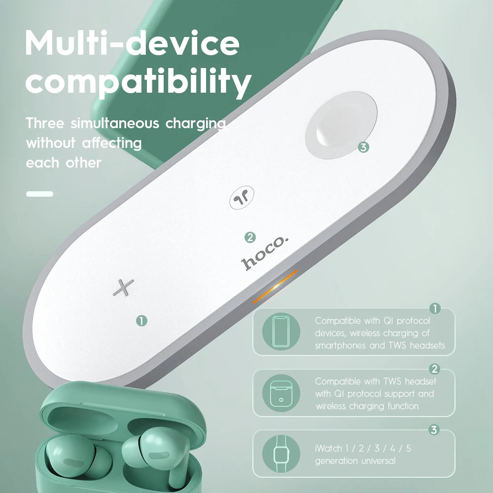Wireless 3-in-1 Charging Station