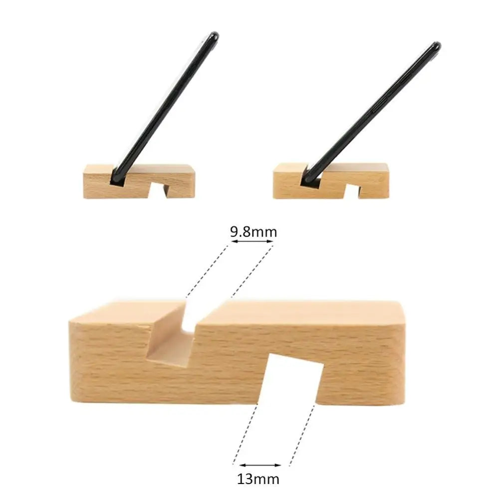 Wooden Dual-Slot Universal Phone Stand