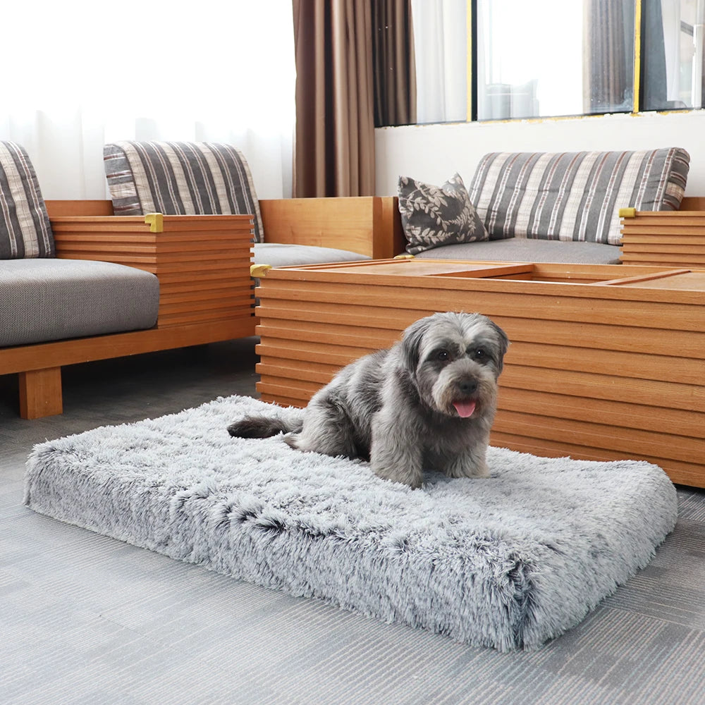 Square Long Plush Warm Dog Bed