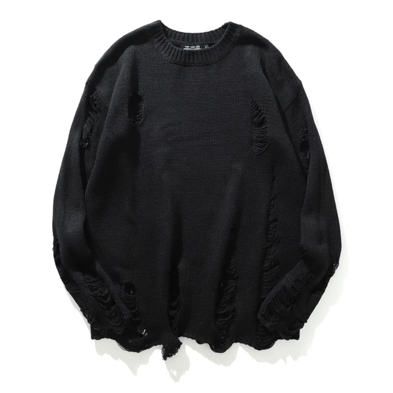 Wash Hole Ripped Knit Unisex Sweaters