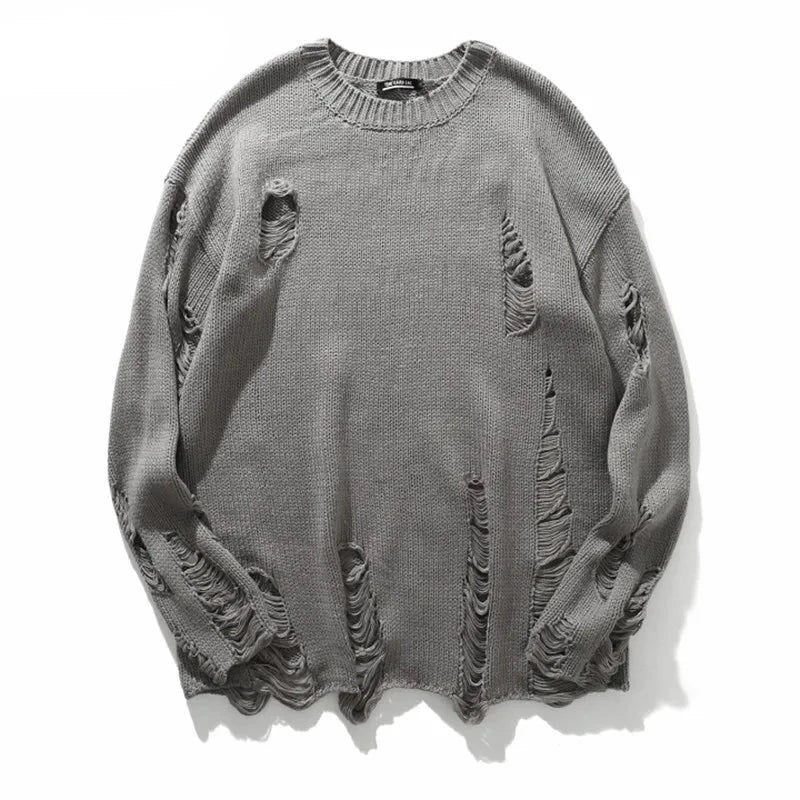 Wash Hole Ripped Knit Unisex Sweaters