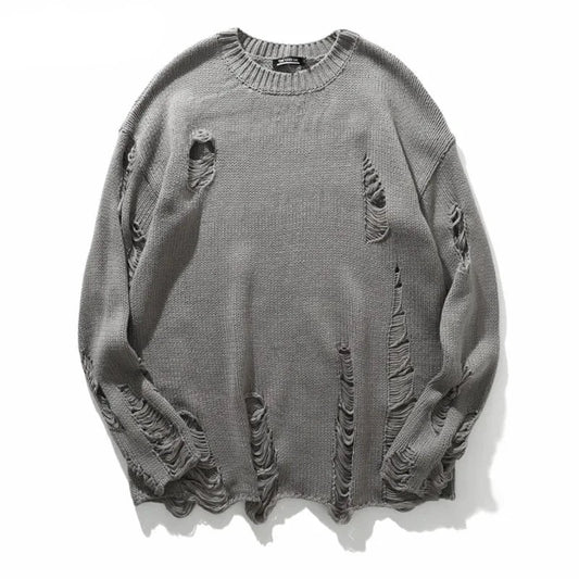 Wash Hole Ripped Knit Unisex Sweaters