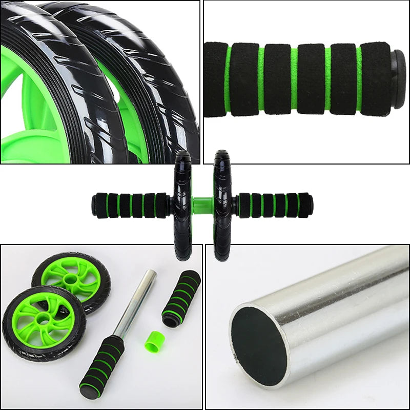 Green Three-Wheel Ab Roller