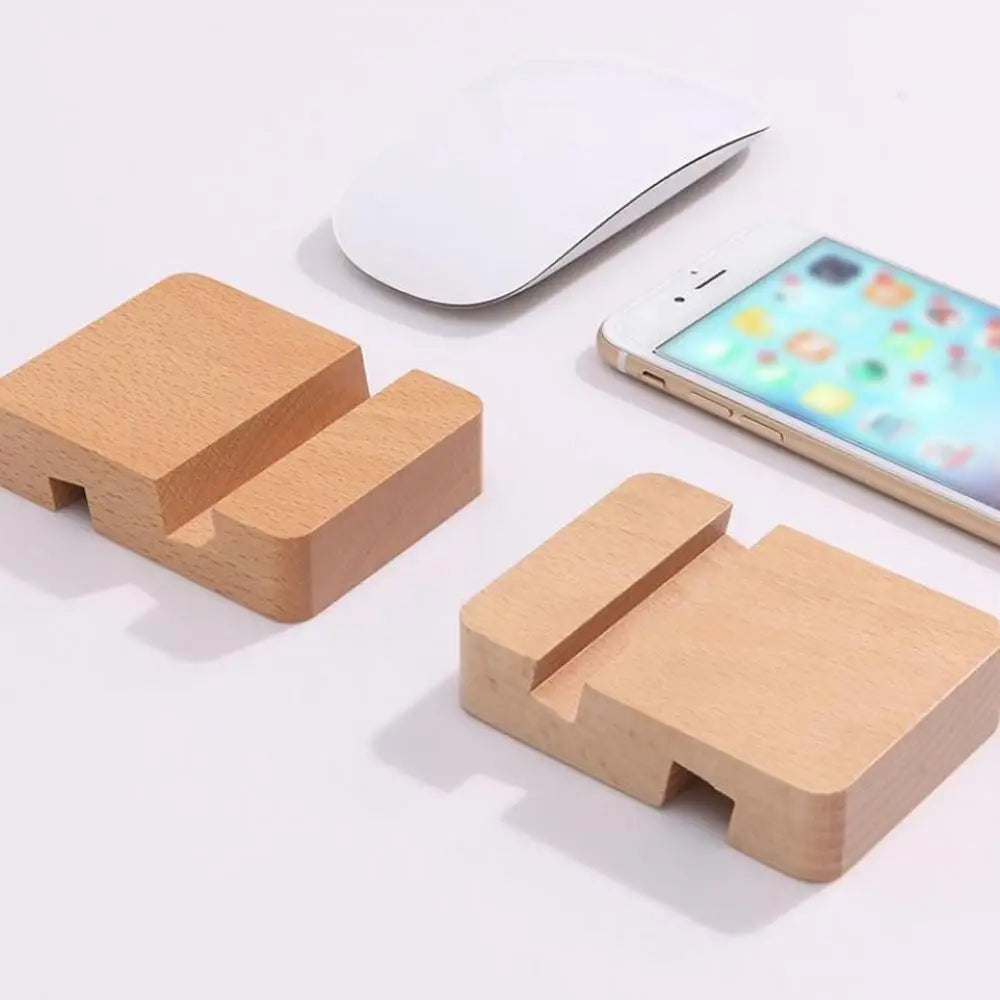 Wooden Dual-Slot Universal Phone Stand