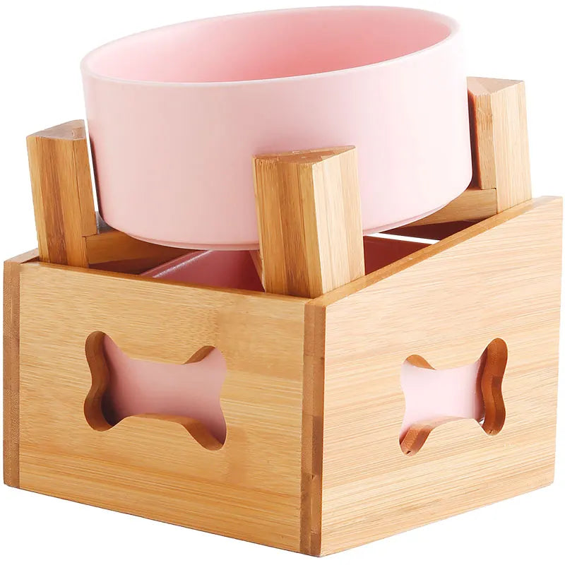 Adjustable Ceramic Pet Bowl Set