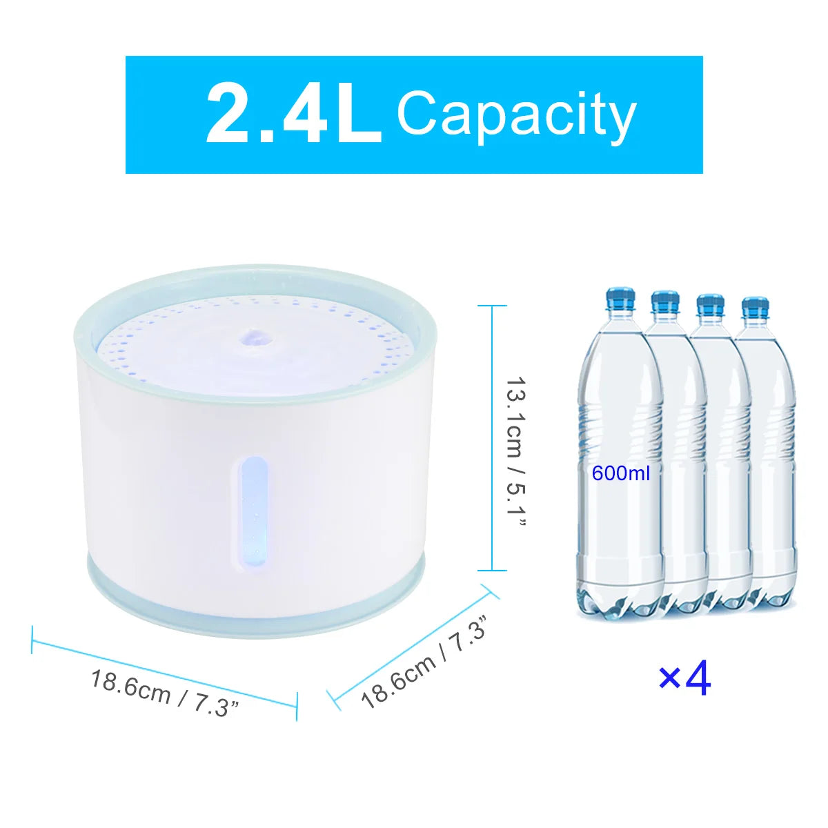 LED Automatic Dog Drinking Fountain