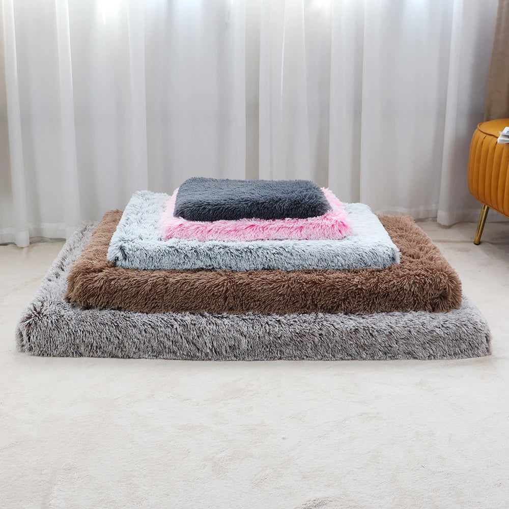 Square Long Plush Warm Dog Bed