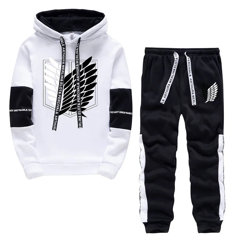 Winter Pullover Hoodies Sweatshirt+Pants Suit