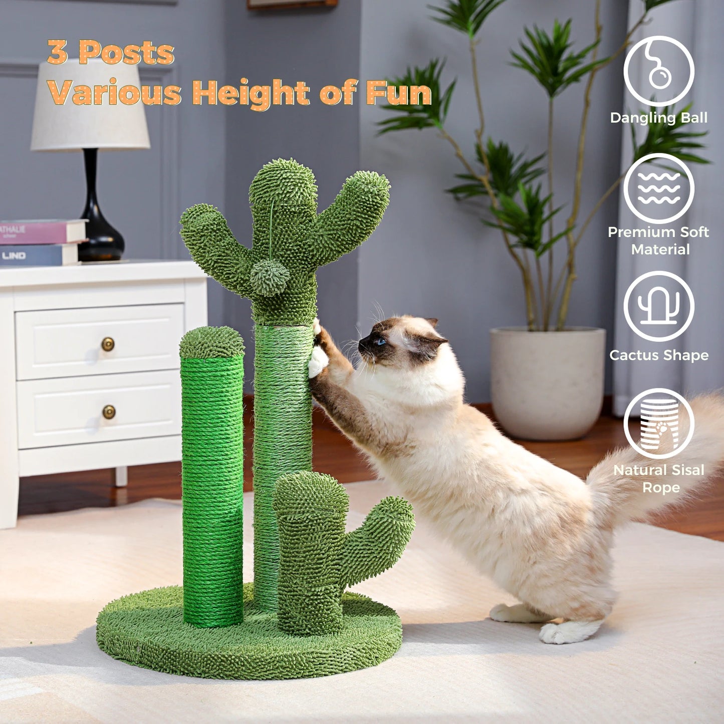 Cat Cactus Scratching Ball Tree Toy