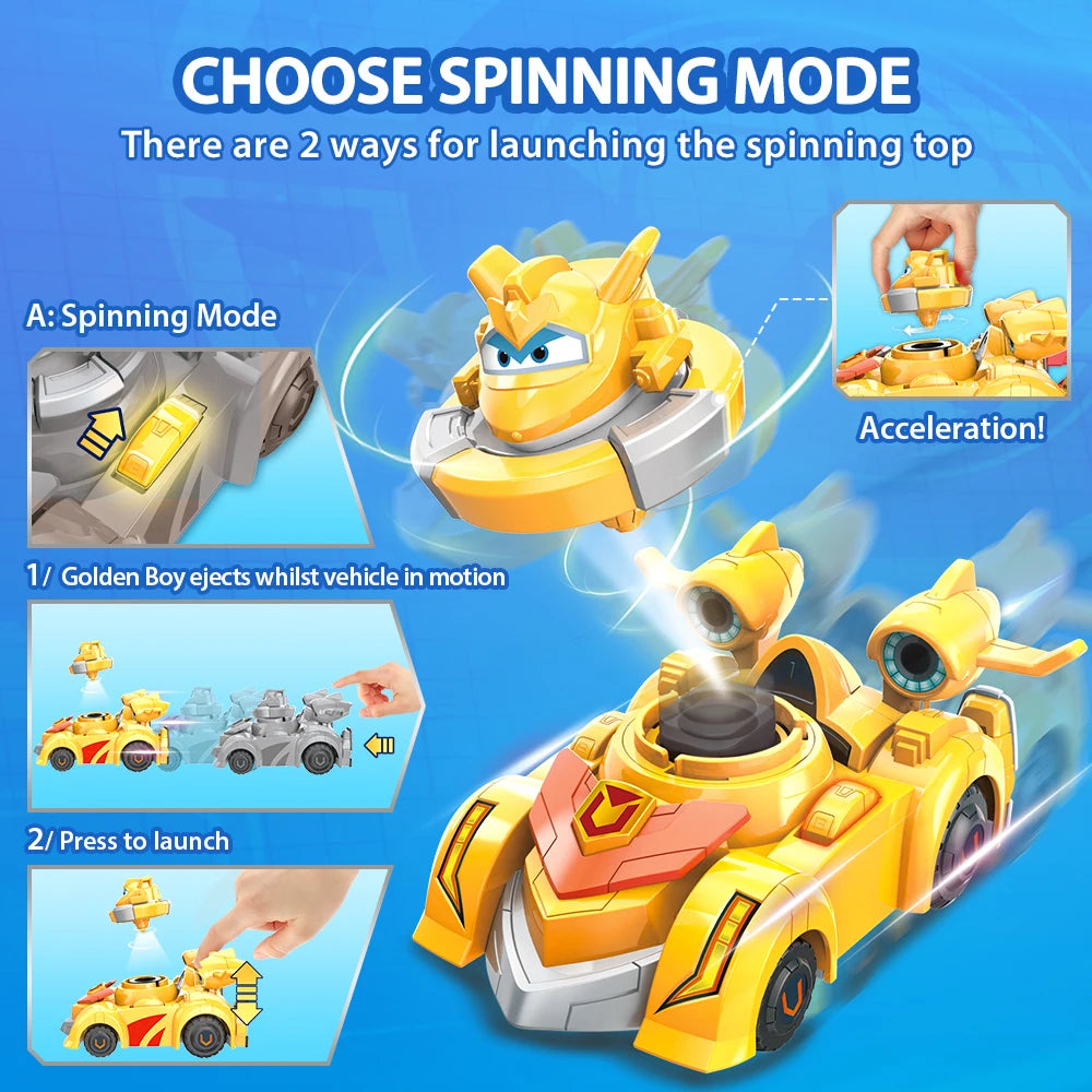 Super Wings Spinning Golden Boy Vehicle