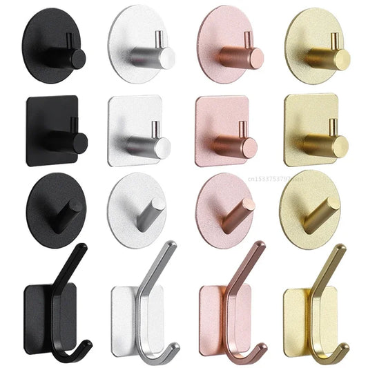Kitchen Wall-Mounted Adhesive Hook Organizer