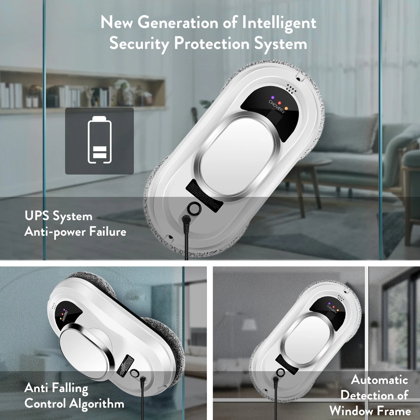 Robot vacuum window cleaner