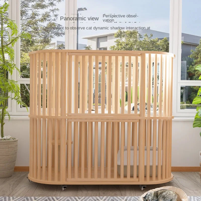 Solid Wood Cat Cage