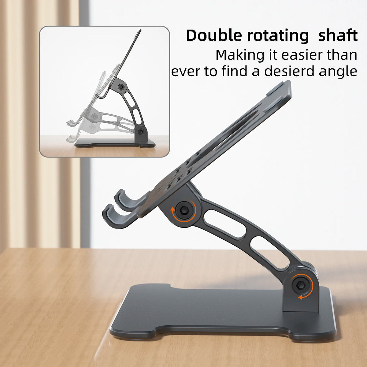 Dual Axis Fold Office Desktop Stand