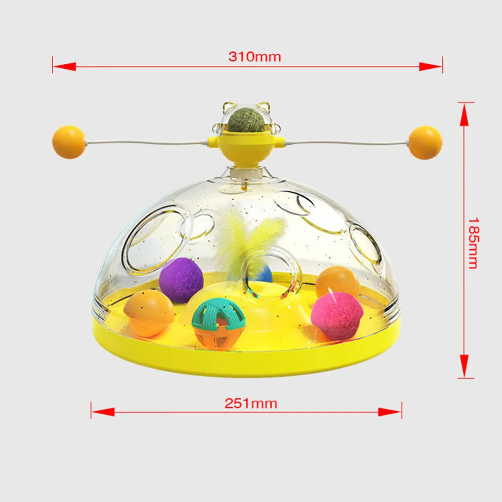 Cat Plush Balls Feather Teaser Toy