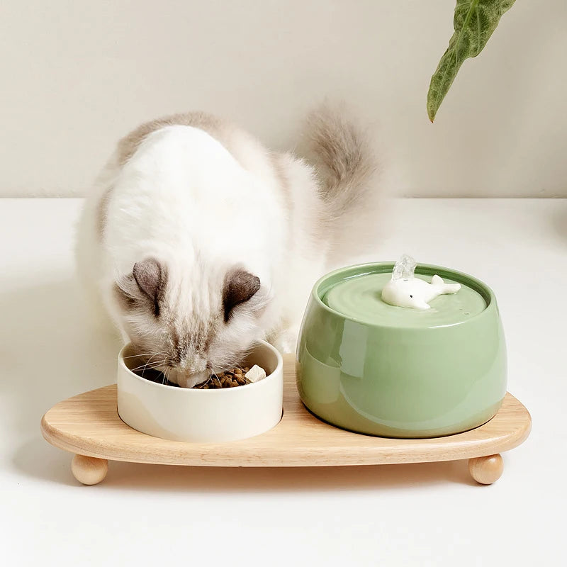 "Yokee Ceramic Pet Water Fountain 1300ml"