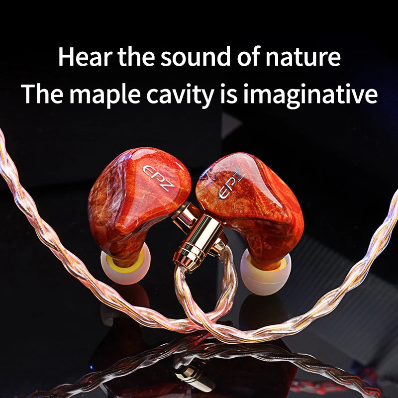 Wooden Cavity Wired Earphones