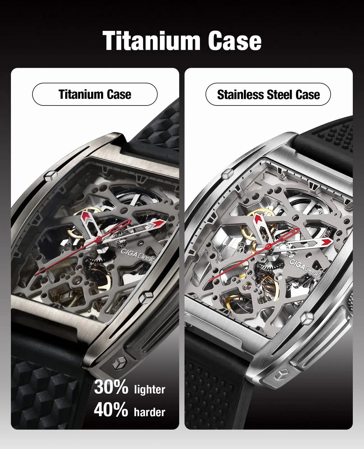 Titanium Case Skeleton Mechanical Watch