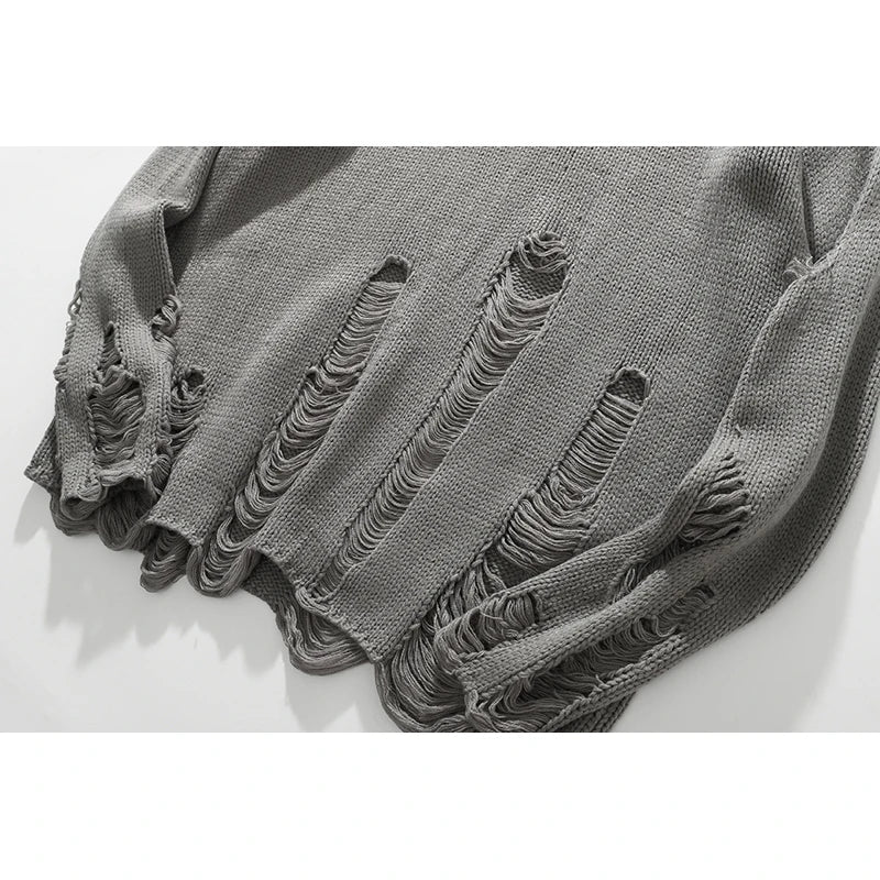 Wash Hole Ripped Knit Unisex Sweaters