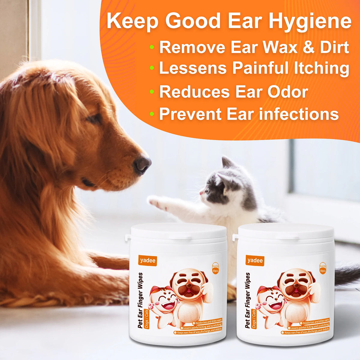 Pet Ear Cleaner Finger Wipes