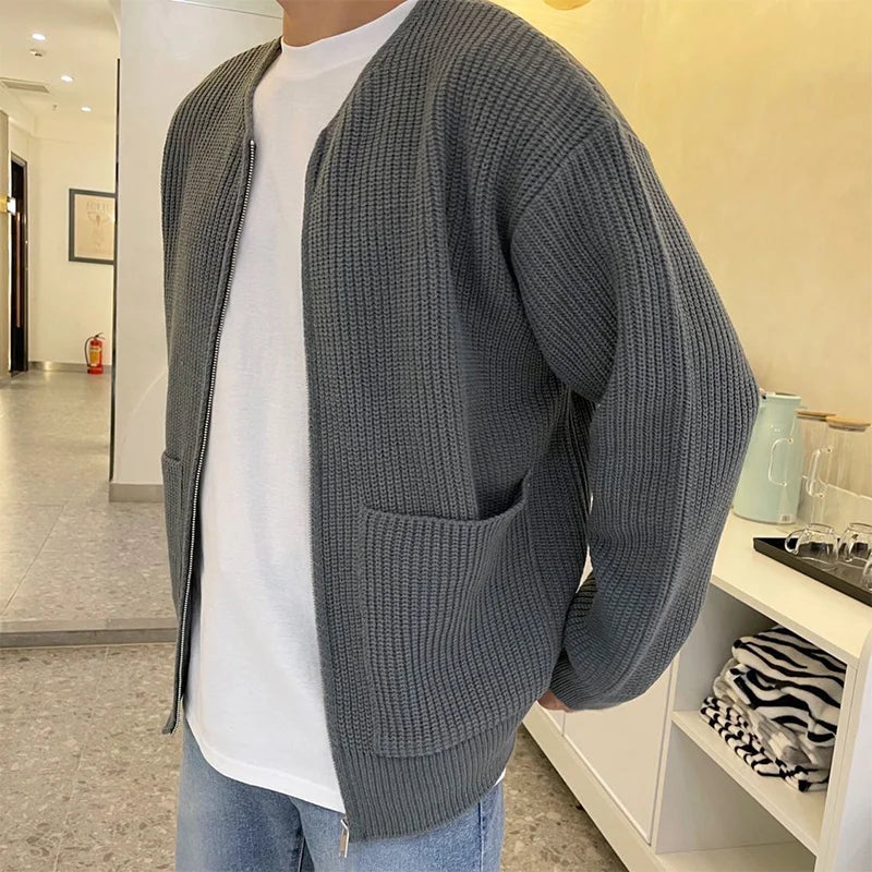 Winter Solid Color Simple Cardigan Coat