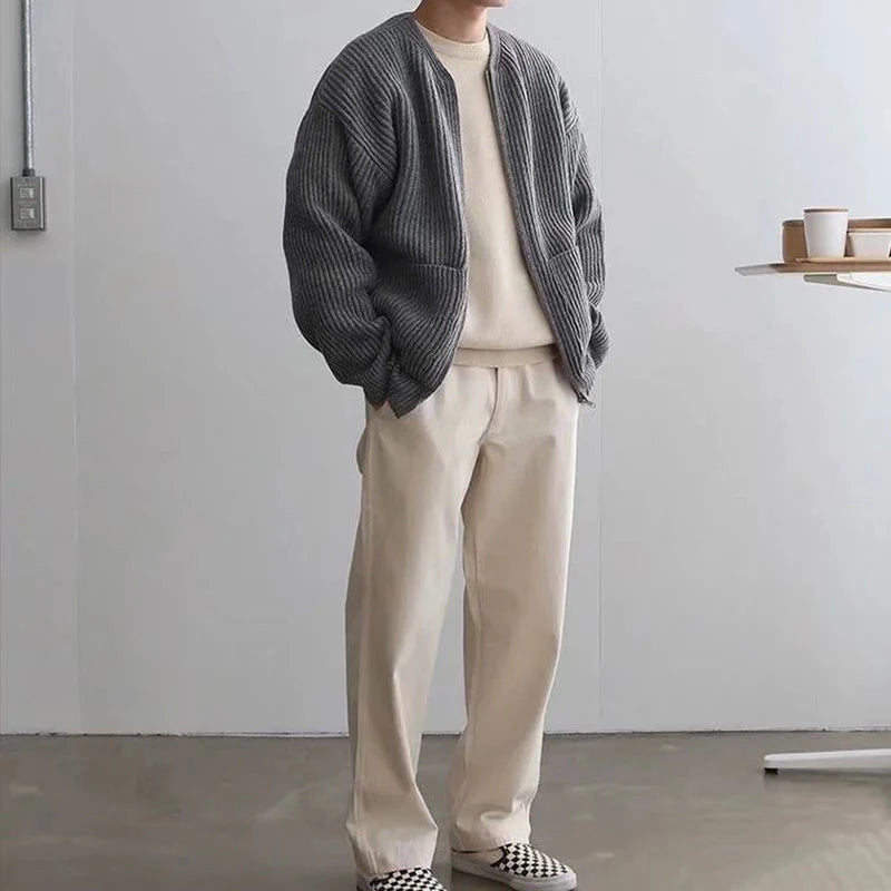 Winter Solid Color Simple Cardigan Coat