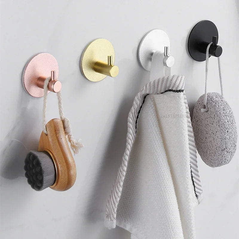 Kitchen Wall-Mounted Adhesive Hook Organizer