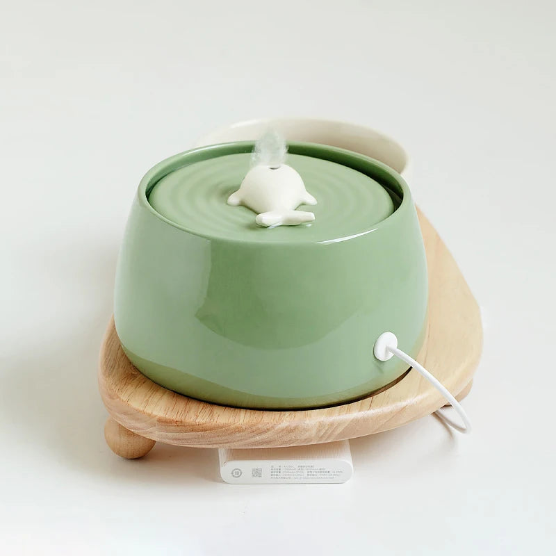 "Yokee Ceramic Pet Water Fountain 1300ml"