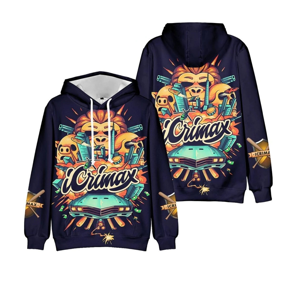 Men Oversized Long Sleeve Hooded Sweatshirt
