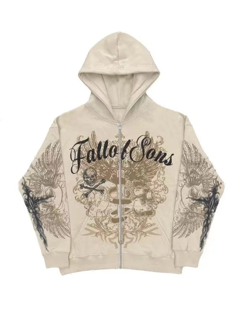 Men Hip Hop Zipper Hoodie