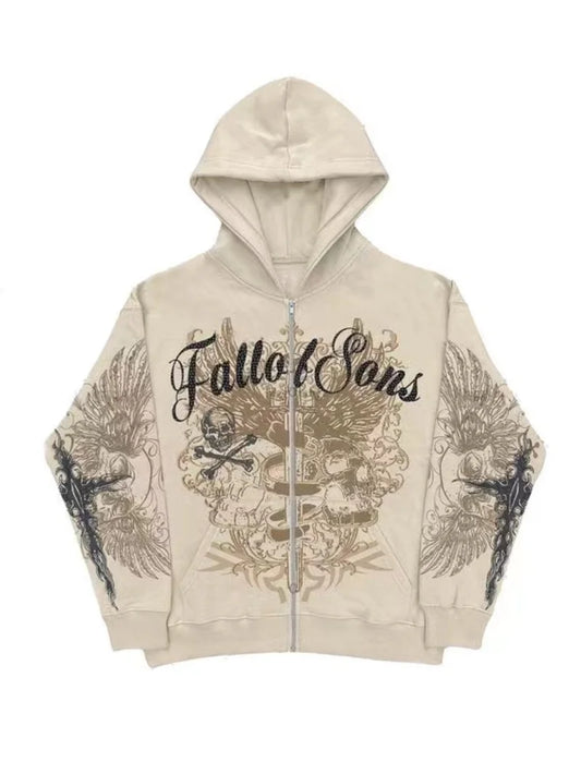 Men Hip Hop Zipper Hoodie
