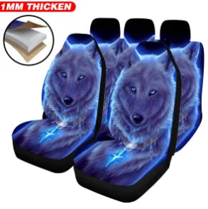 Car 3D Wolf Pattern Seat Cover Set
