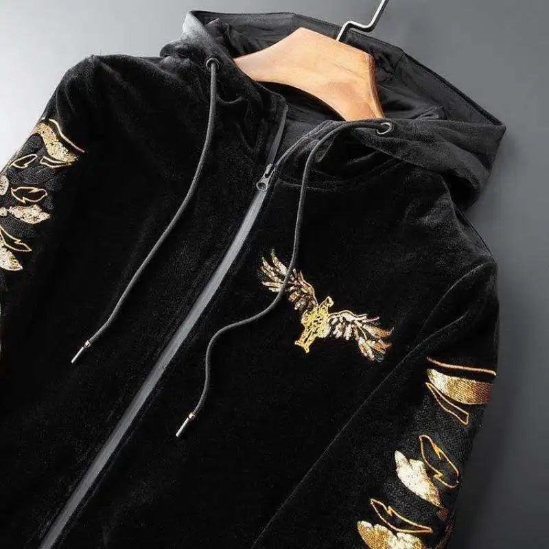 Winter Thickened Gold Velvet Sports Suit