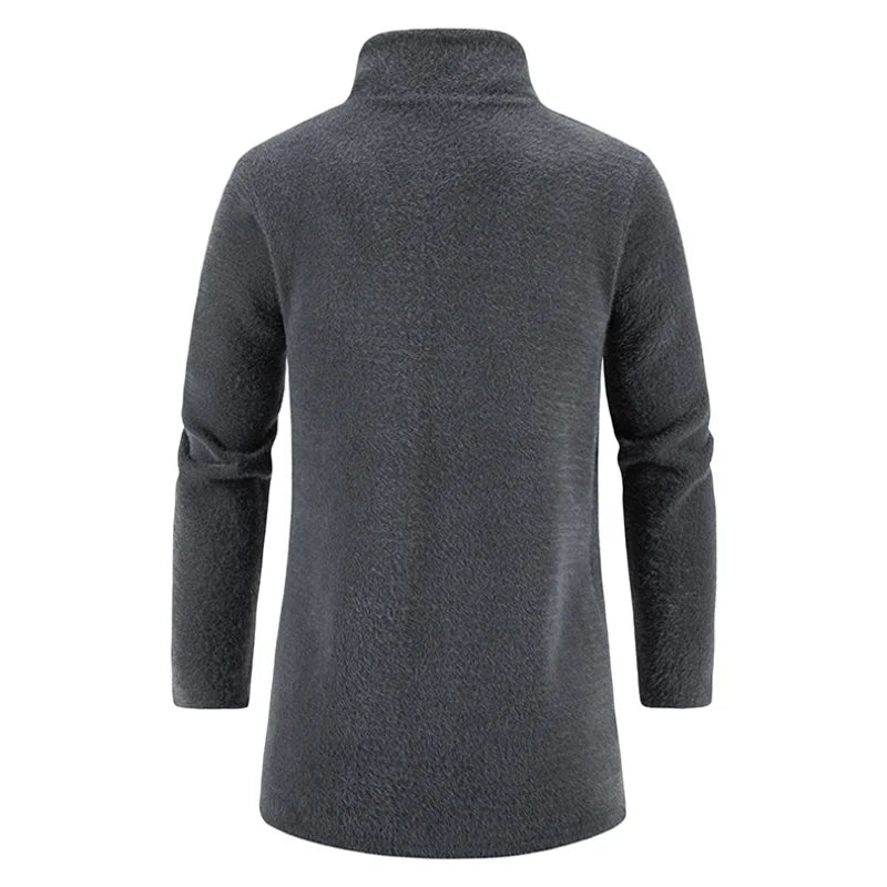 Men Cardigan Cashmere Long Coat