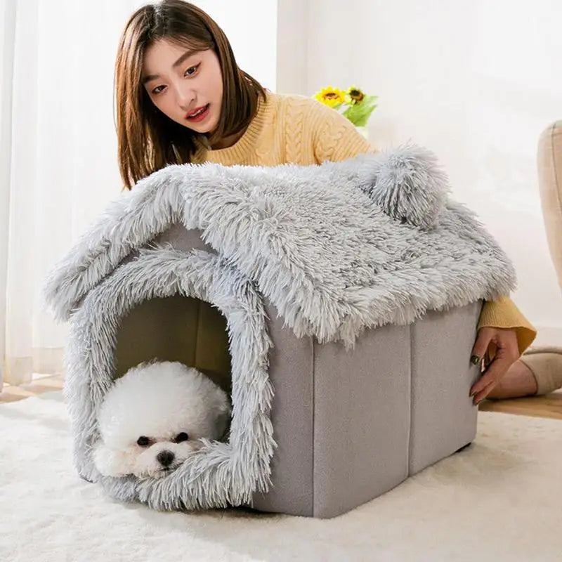 Winter Cat Cave Bed Kennel
